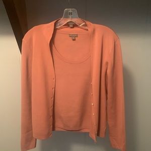 Pale Pink Ann Taylor 2 Piece Top and button up Set